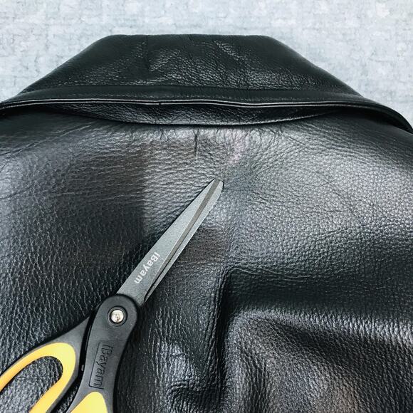 Jim & Mary Lou Leather Jacket Mens XL Black 3M Thinsulate Car Coat Quilted Lined - Picture 16 of 16